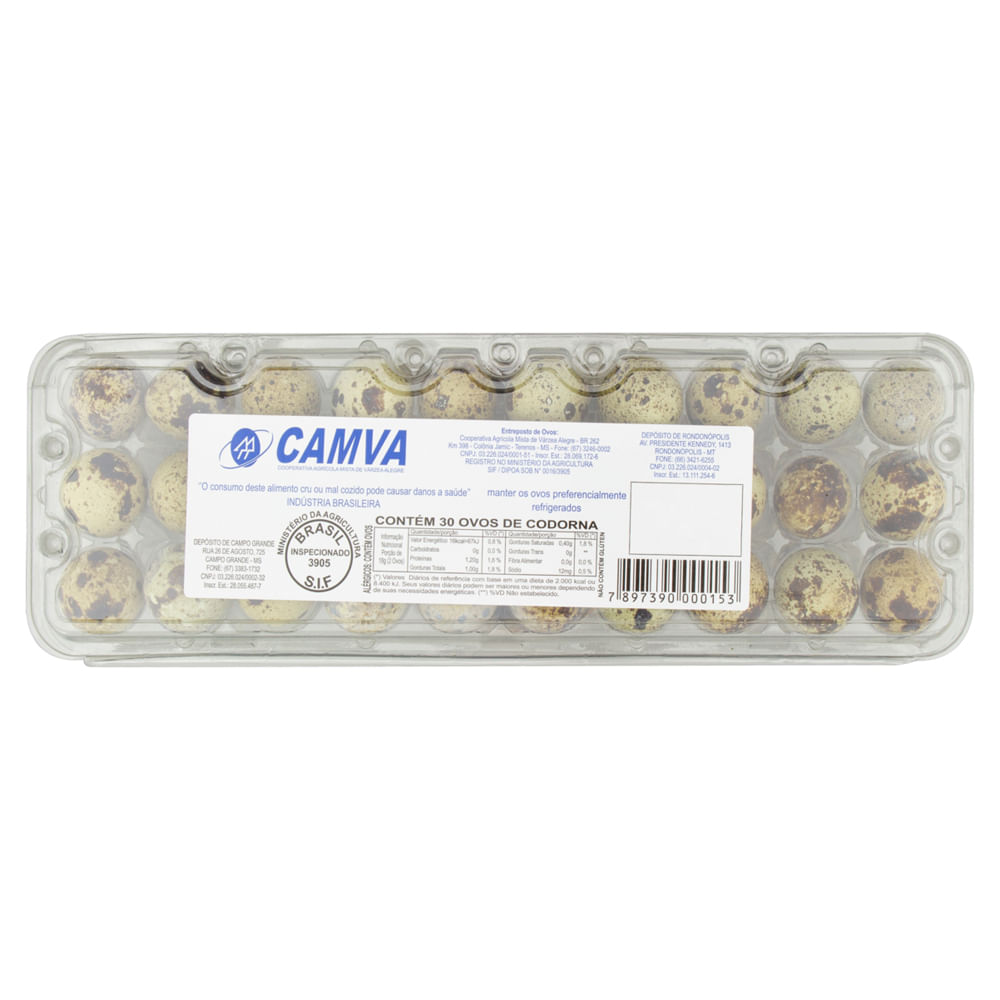 Ovo de Codorna Camva | Com 30 Unidades