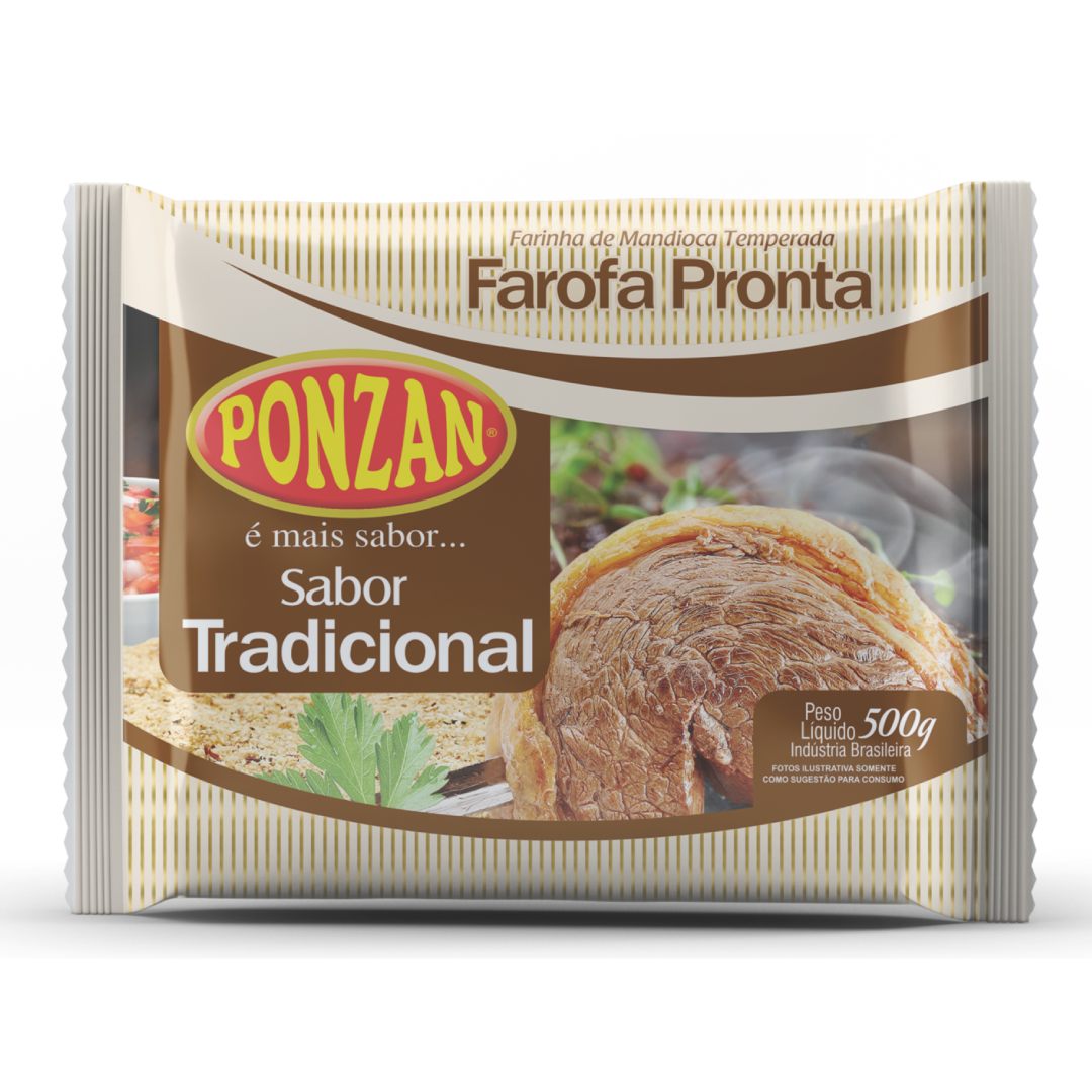Farofa Pronta Ponzan Tradicional 800g