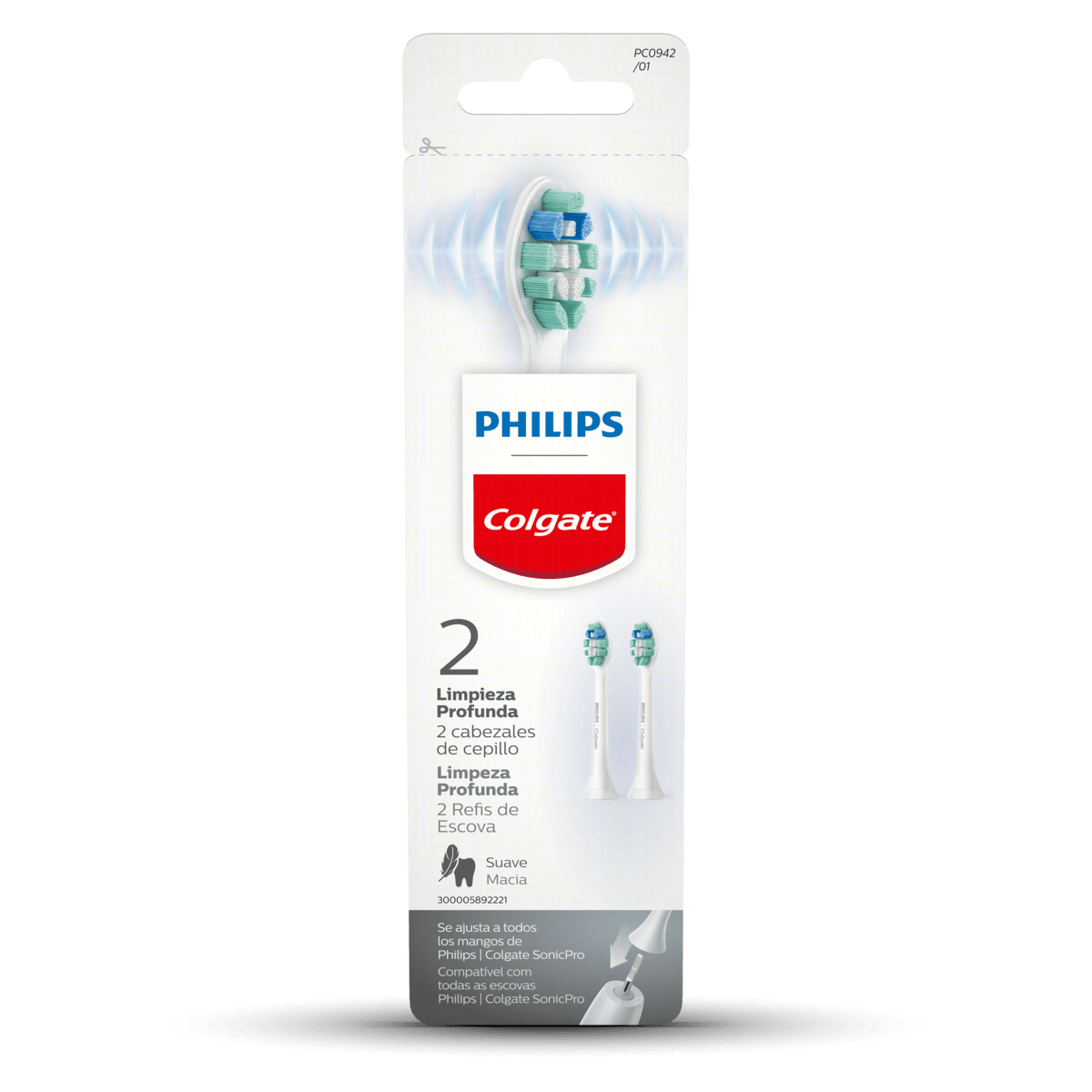 Refil Escova Dental Elétrica Limpeza Profunda Colgate +Philips 2 Unidades