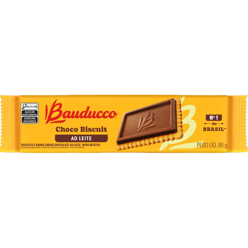 Biscoito Recheado Bauducco Choco Biscuit ao Leite 80g
