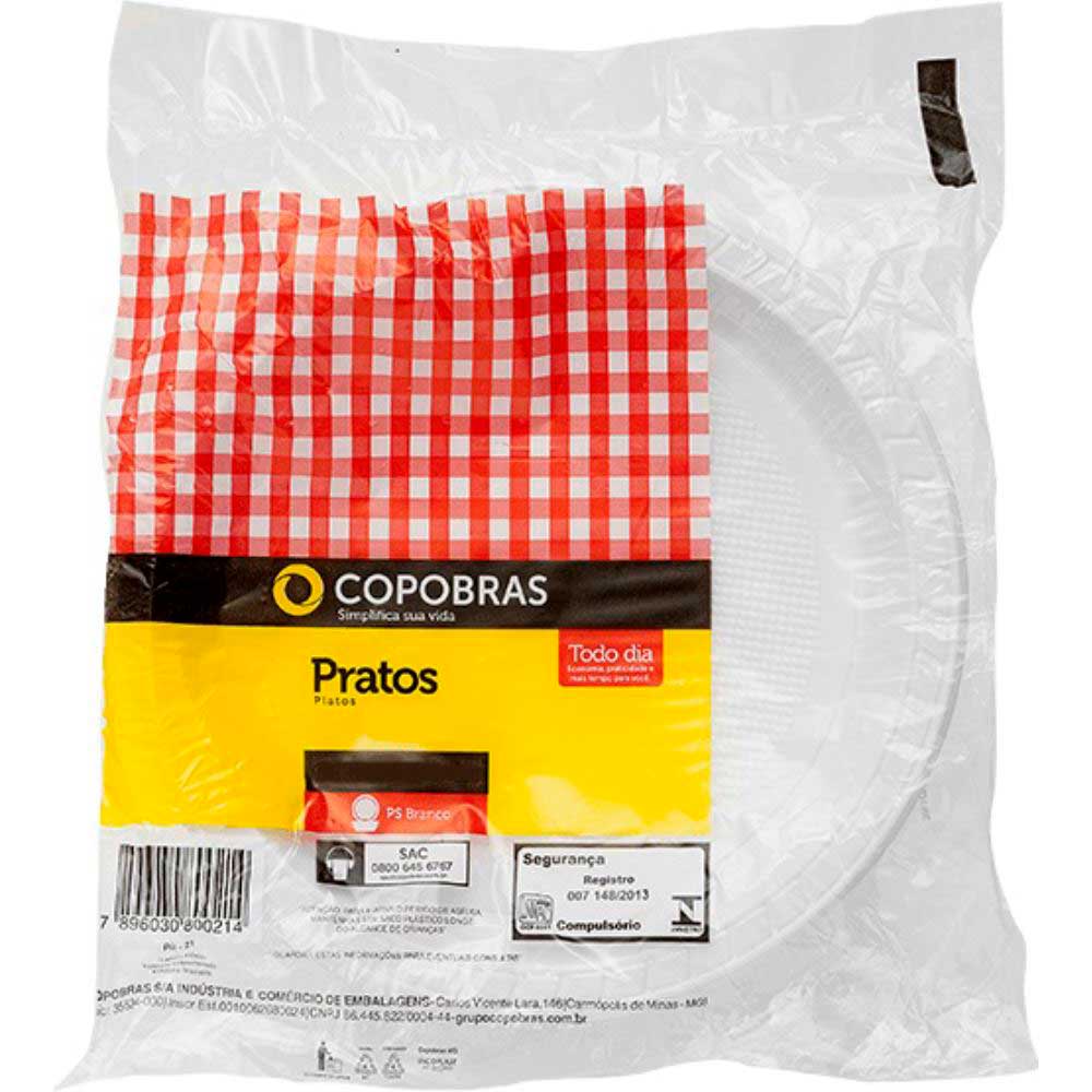 Prato Descartável Copobras Branco 26cm