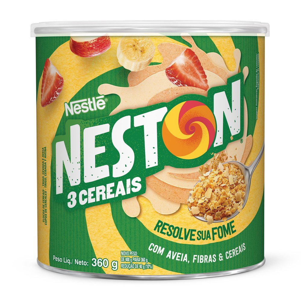 Flocos de Cereal Nestlé Neston 3 Cereais Lata 360g