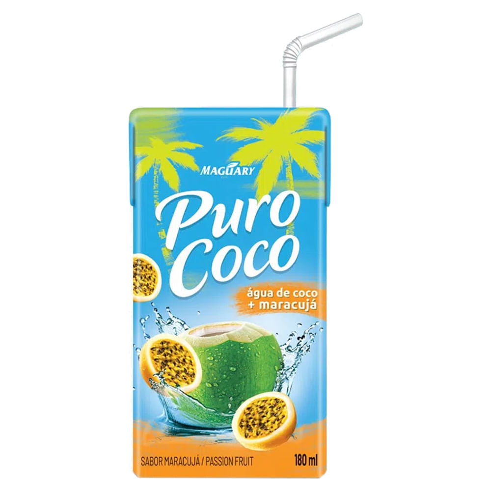 Água de Coco Maracujá Puro Coco Caixa 180ml
