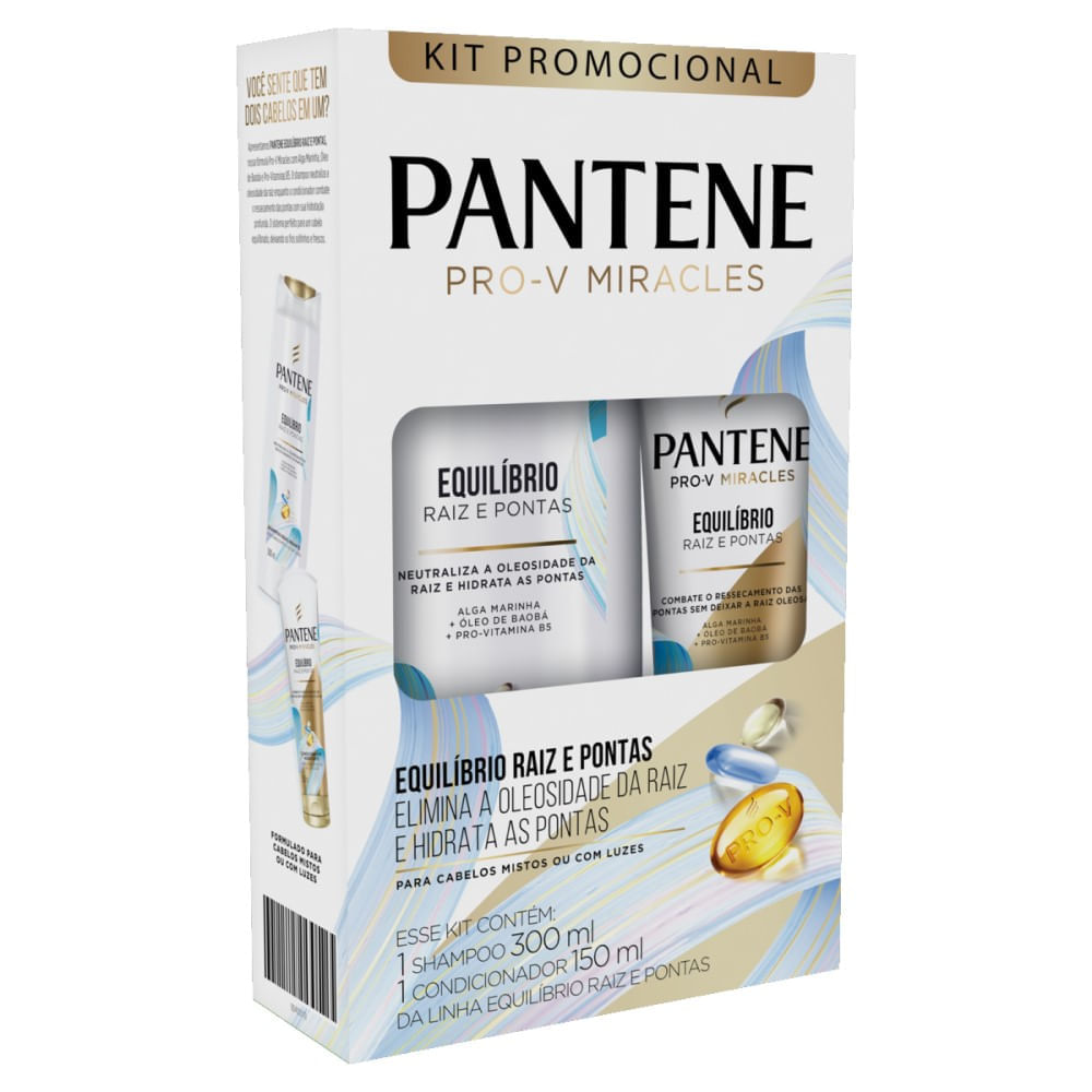 Kit Pantene Equilíbrio Raiz e Pontas Shampoo 300ml + Condicionador 150ml