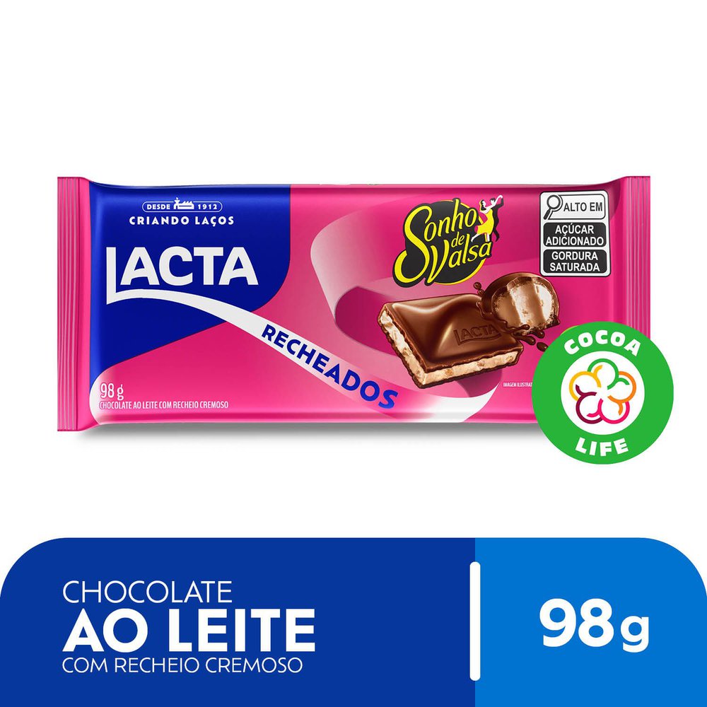 Chocolate Lacta Com Recheio Sonho de Valsa 98g