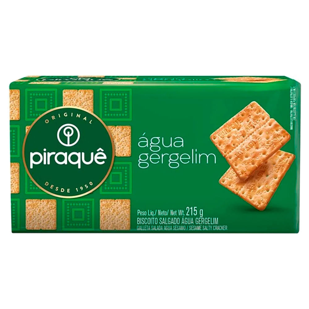 Biscoito Água e Sal Piraquê com Gergelim 215g