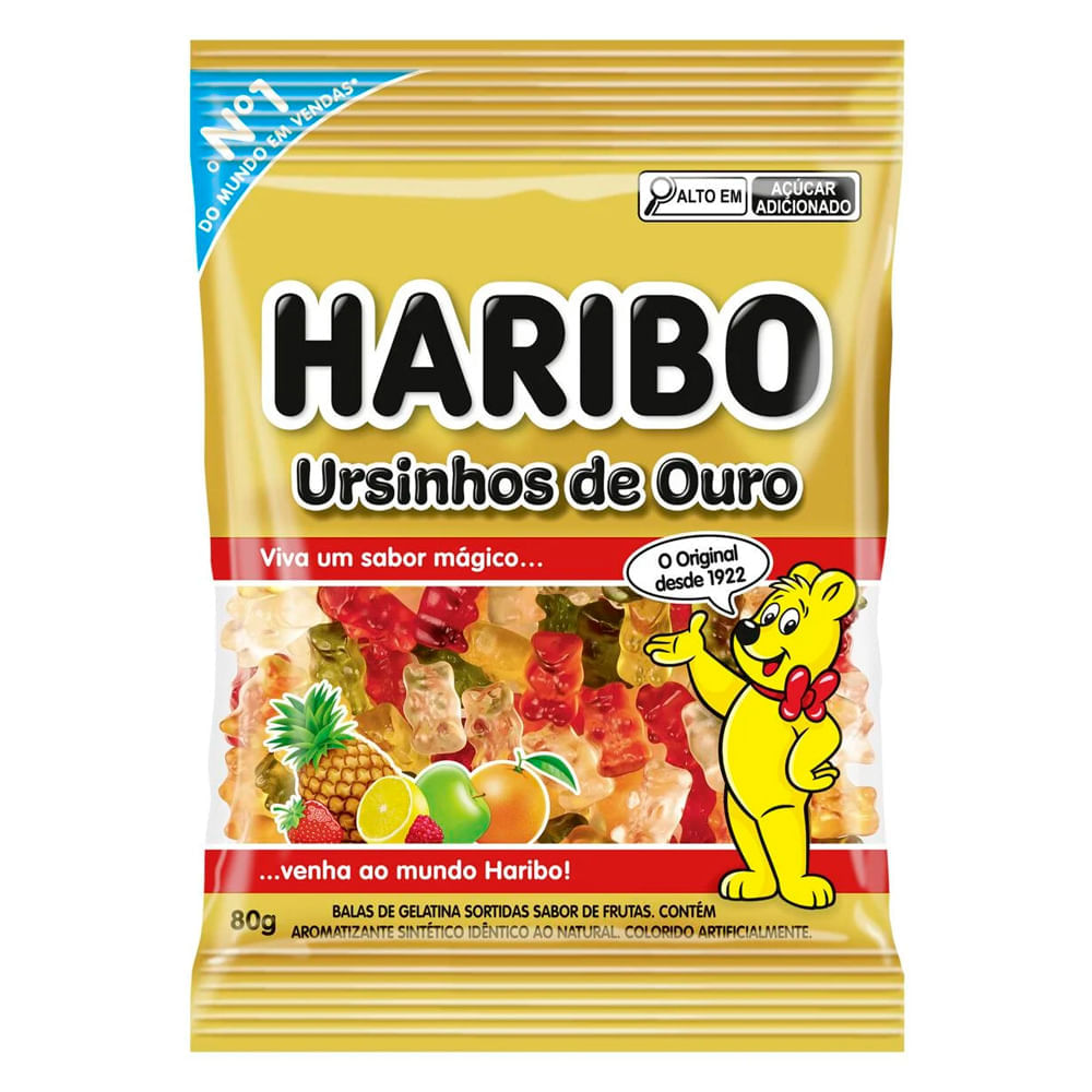 Bala Gelatinosa Haribo Ursinhos de Ouro 80g
