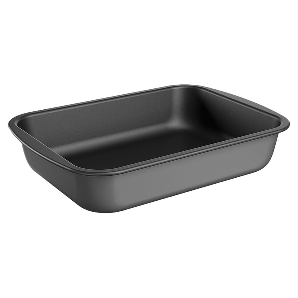 Assadeira Brinox Antiaderente Retangular Funda Grafite 33,5cm