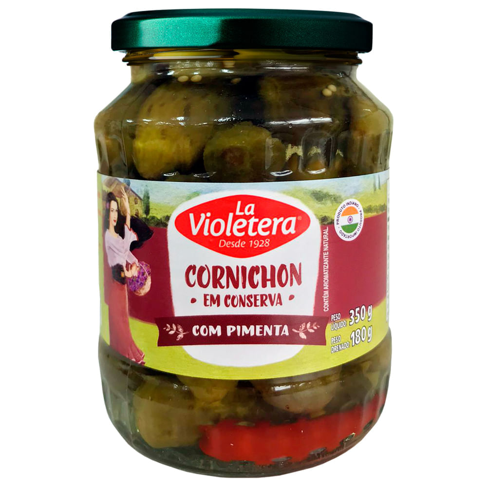 Pepino em Conserva La Violetera Cornichon com Pimenta 180g