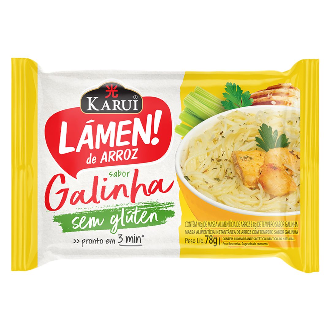 Lámen Instantâneo de Arroz Karui Sabor Galinha 78g