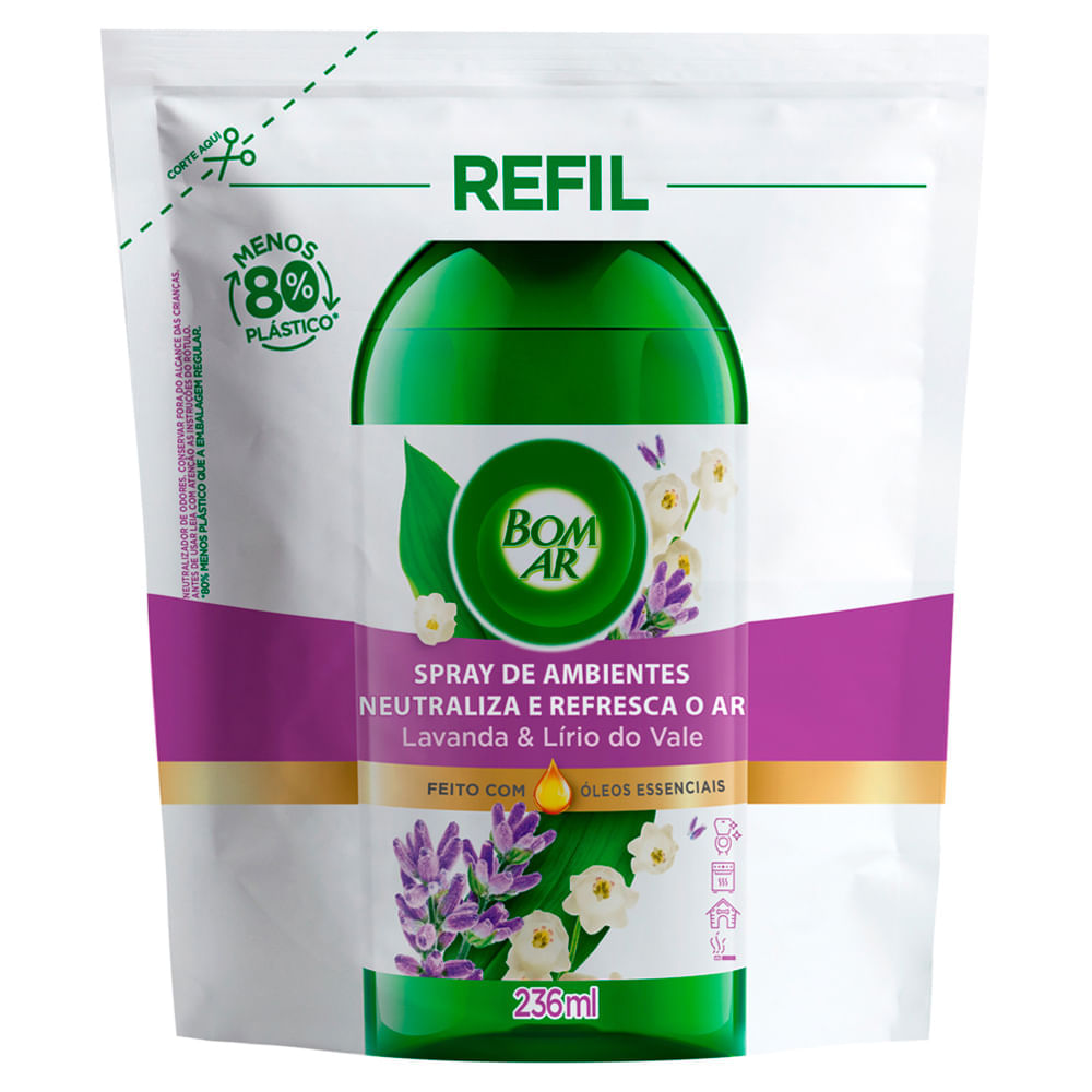 Odorizador de Ambiente Bom Ar Lavanda e Lírio do Vale Refil 236ml