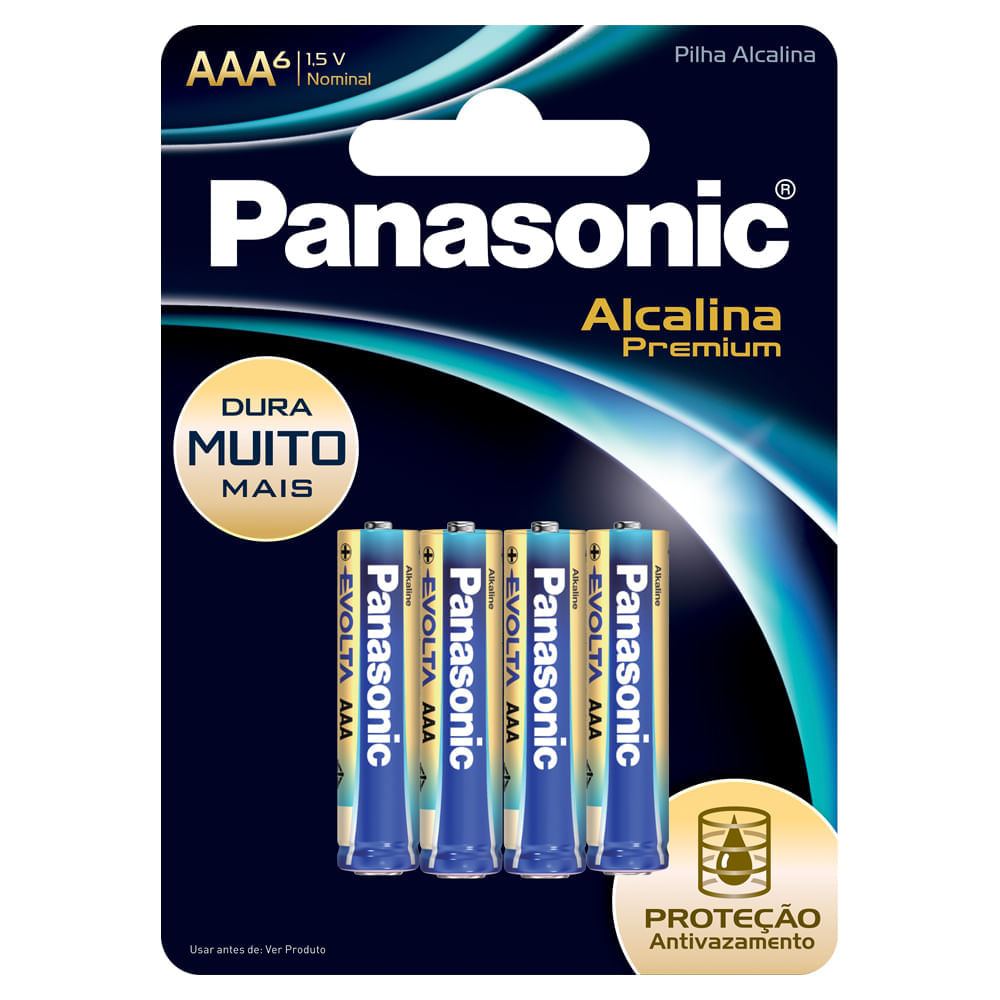 Pilha Panasonic Alcalina Premium Palito AAA | Com 6 Unidades