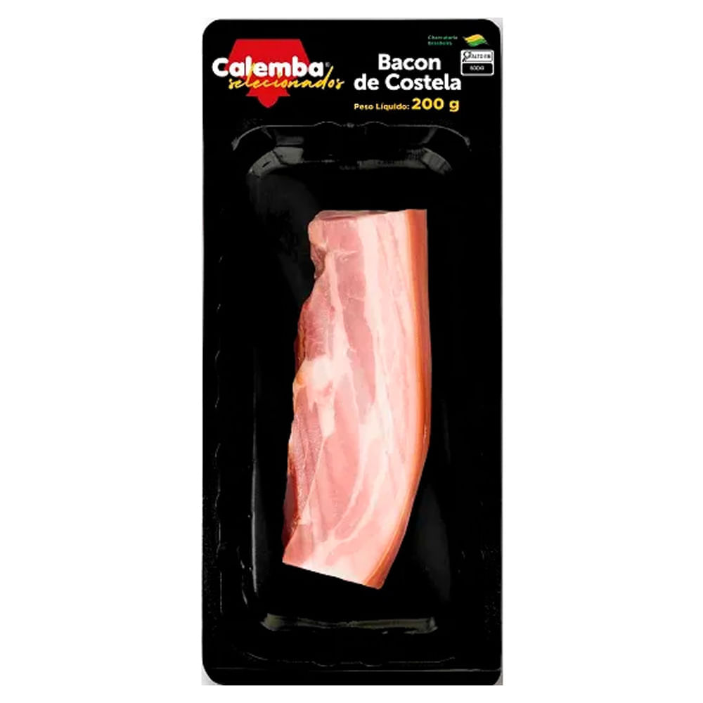 Bacon de Costela Suína Calemba Selecionados Pedaço 200g