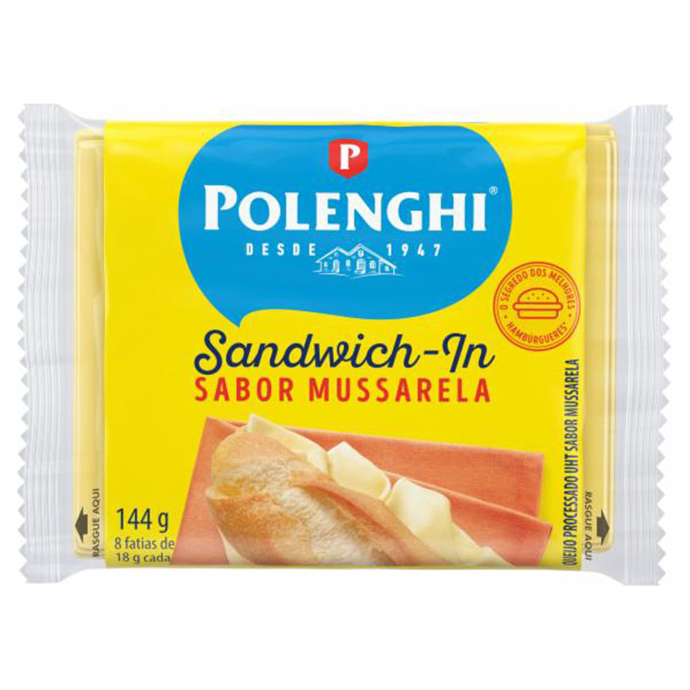 Queijo Processado Polenghi Sandwich-In Sabor Mussarela 144g
