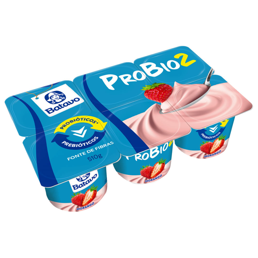 Iogurte Batavo Probio2 Morango Bandeja 510g