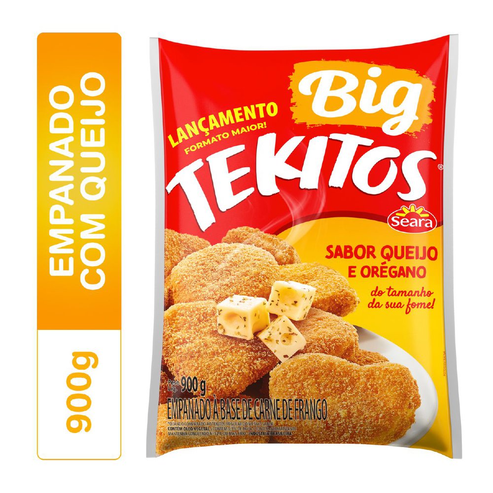 Frango Empanado Seara Big Tekitos Queijo e Orégano 900g