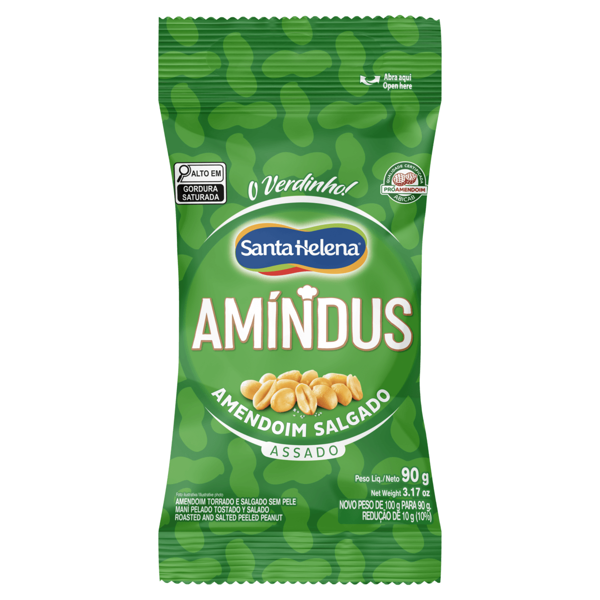 Amendoim Salgado Amíndus Pacote 90g