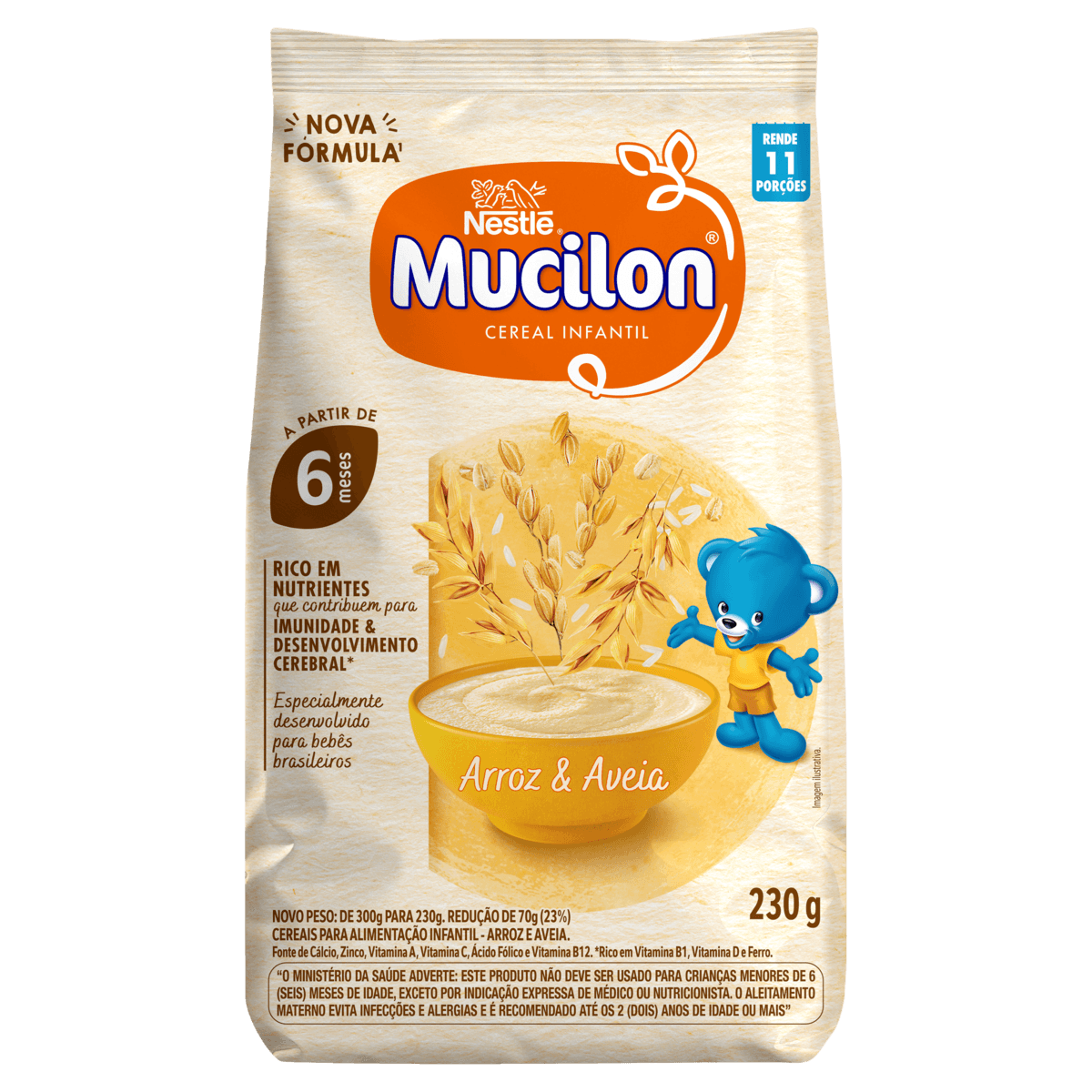 Cereal Infantil Mucilon Arroz e Aveia 230g