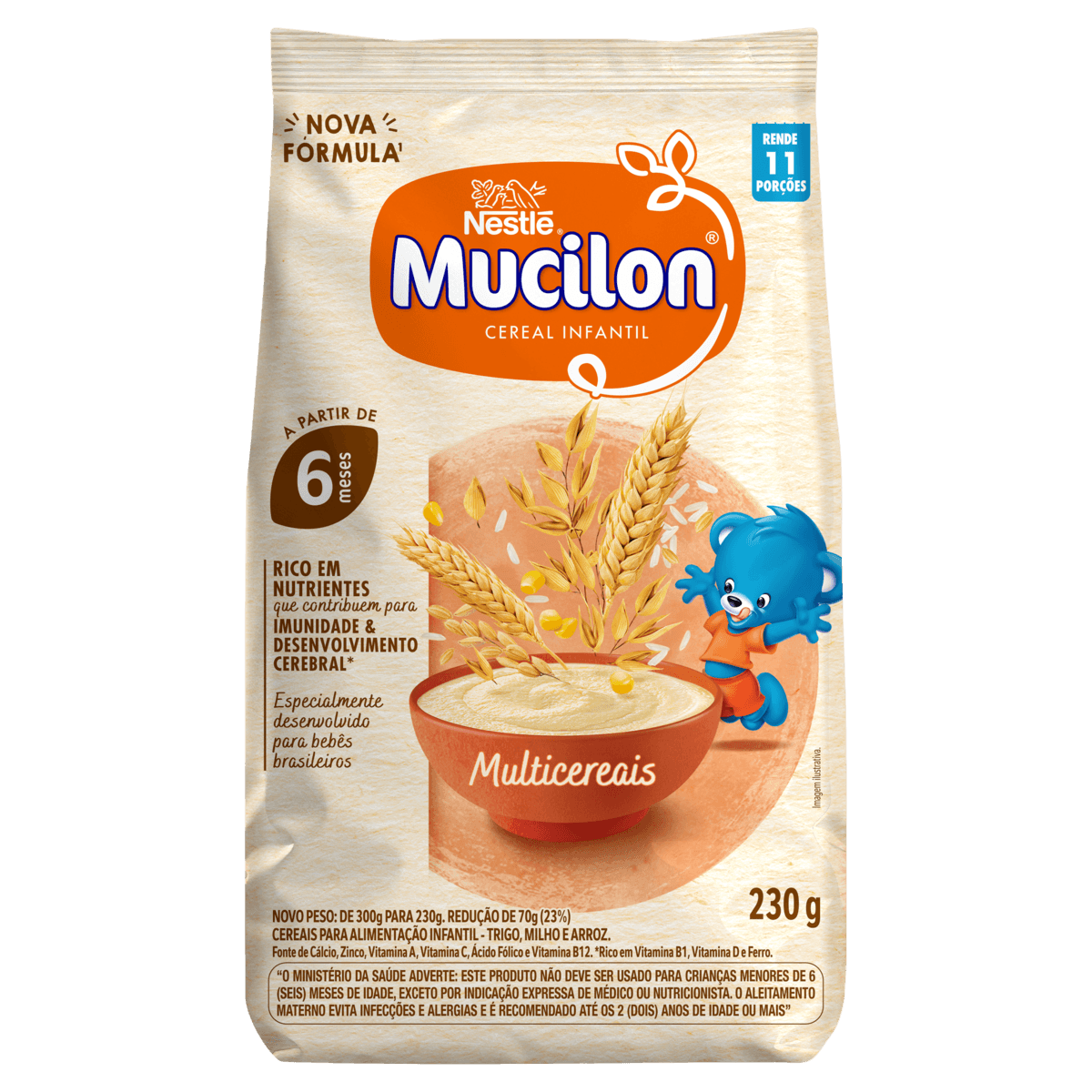 Cereal Infantil Mucilon Multicereais 230g