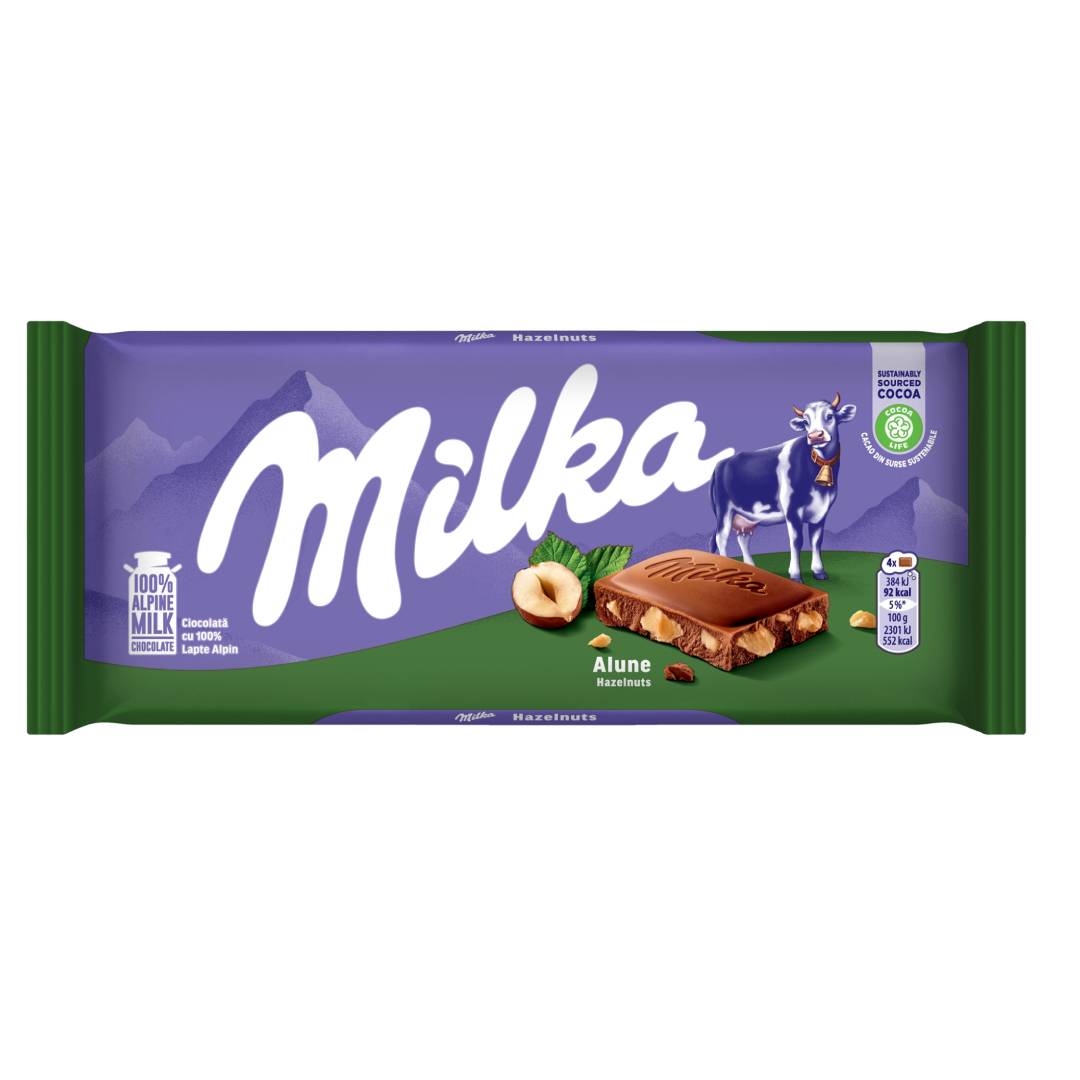 Chocolate em Barra Milka ao Leite Hazelnut 90g