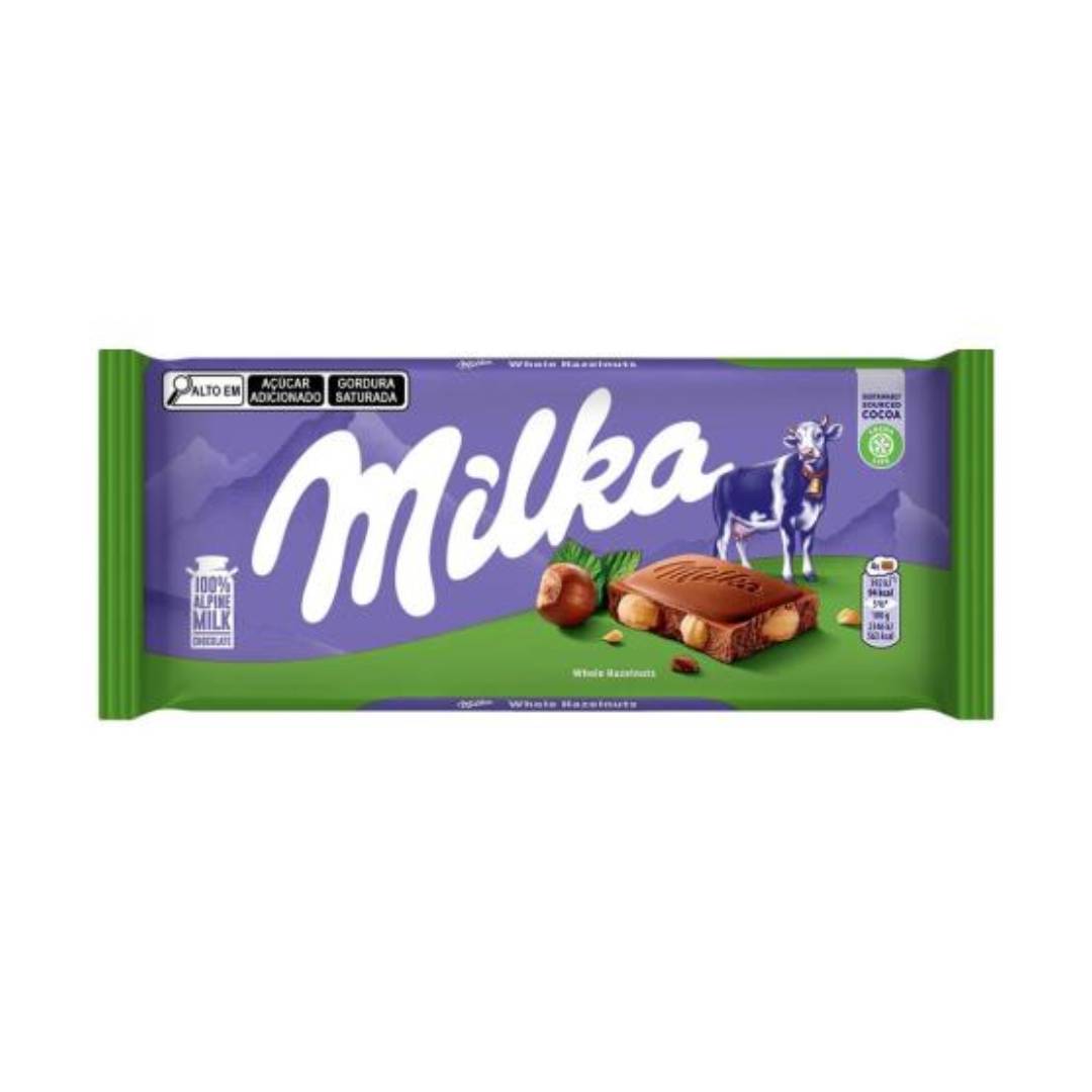 Chocolate em Barra Milka Whole Hazelnut 90g
