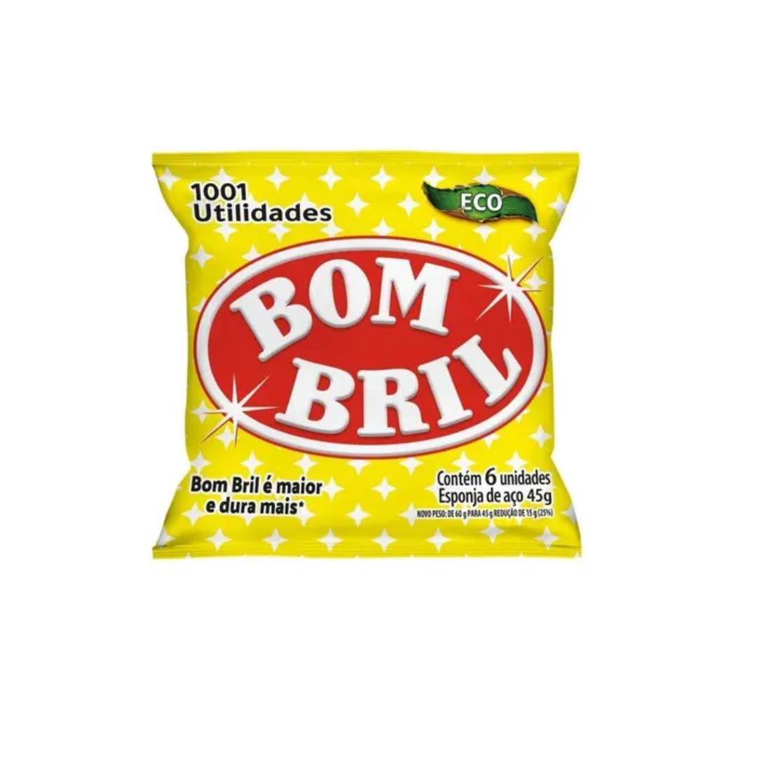 Esponja Lã de Aço Bombril 45g - 6 Unidades