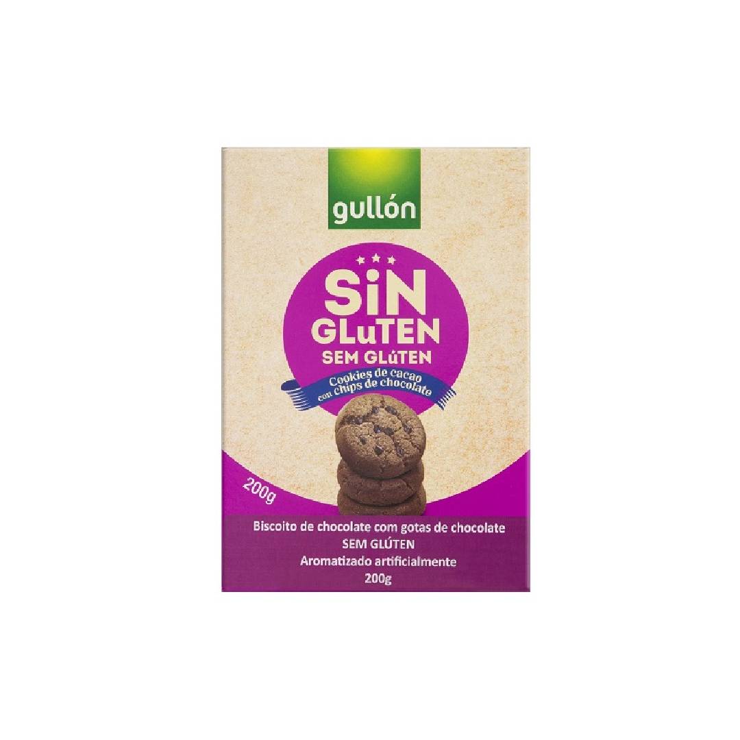 Biscoito Cookie Chocolate com Gotas de Chocolate sem Glúten Gullón 200g