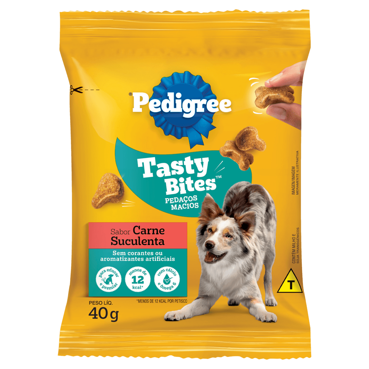 Petisco para Cães Adultos Pedigree Tasty Bites Sabor Carne Suculenta 40g
