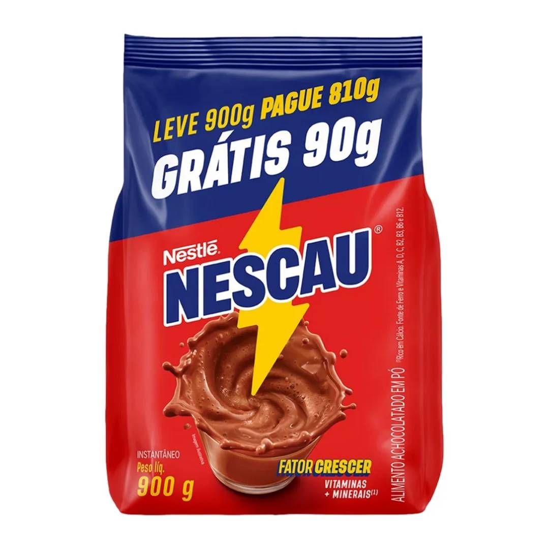 Achocolatado Pó Nescau Pacote Leve 900g Pague 810g
