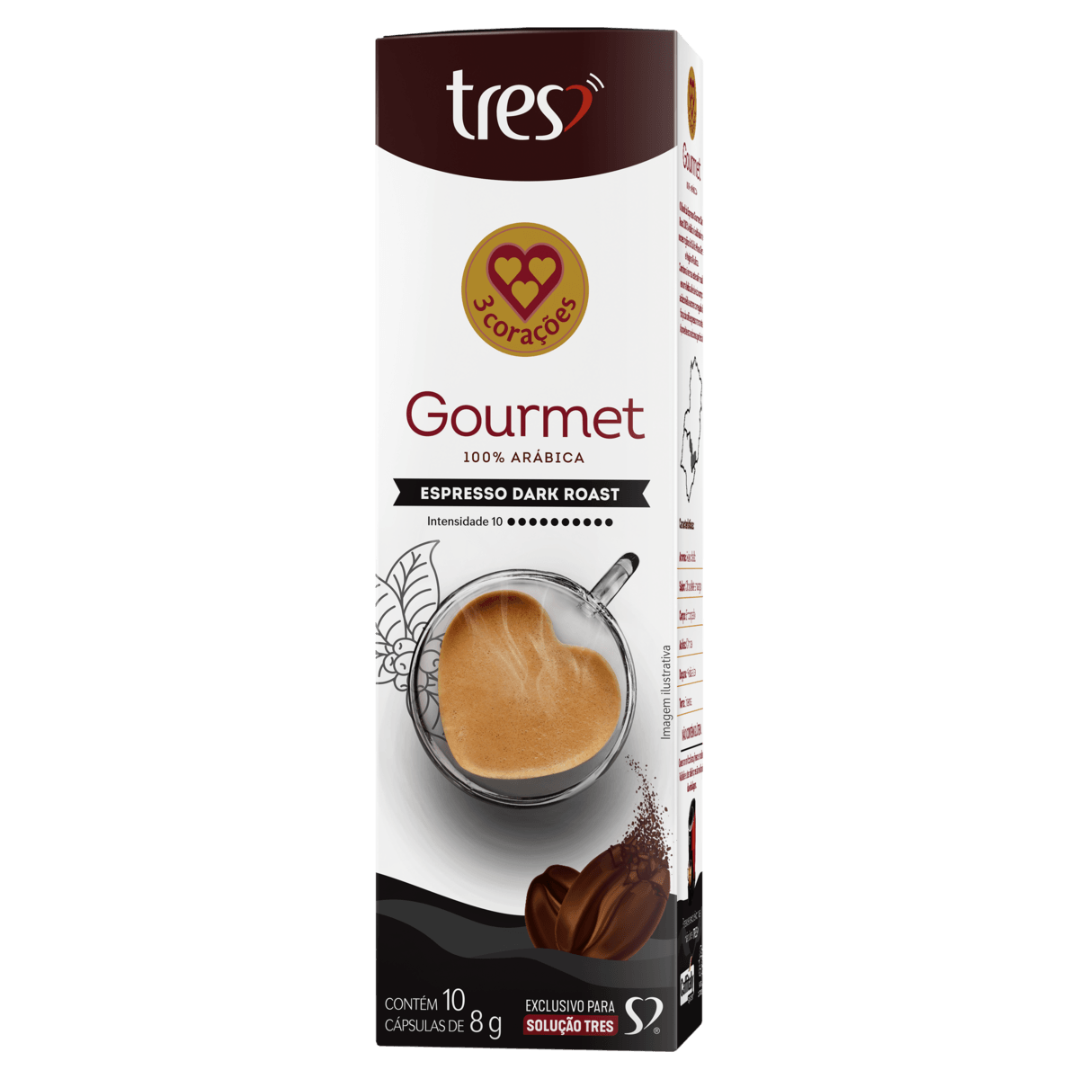 Café em Cápsula 3 Corações Espresso Dark | Com 10 Cápsulas
