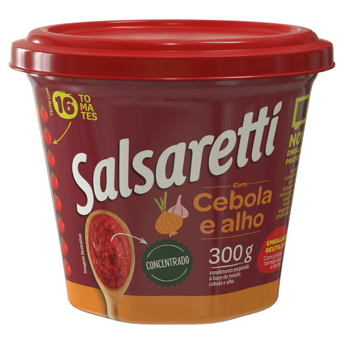 Extrato de Tomate Salsaretti Concentrado Cebola e Alho 300g