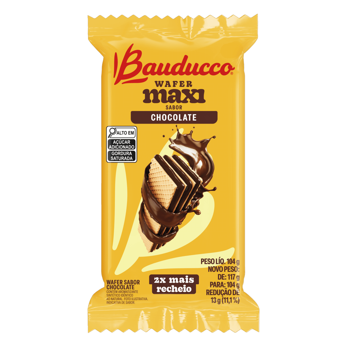 Biscoito Wafer Bauducco Maxi Chocolate 104g