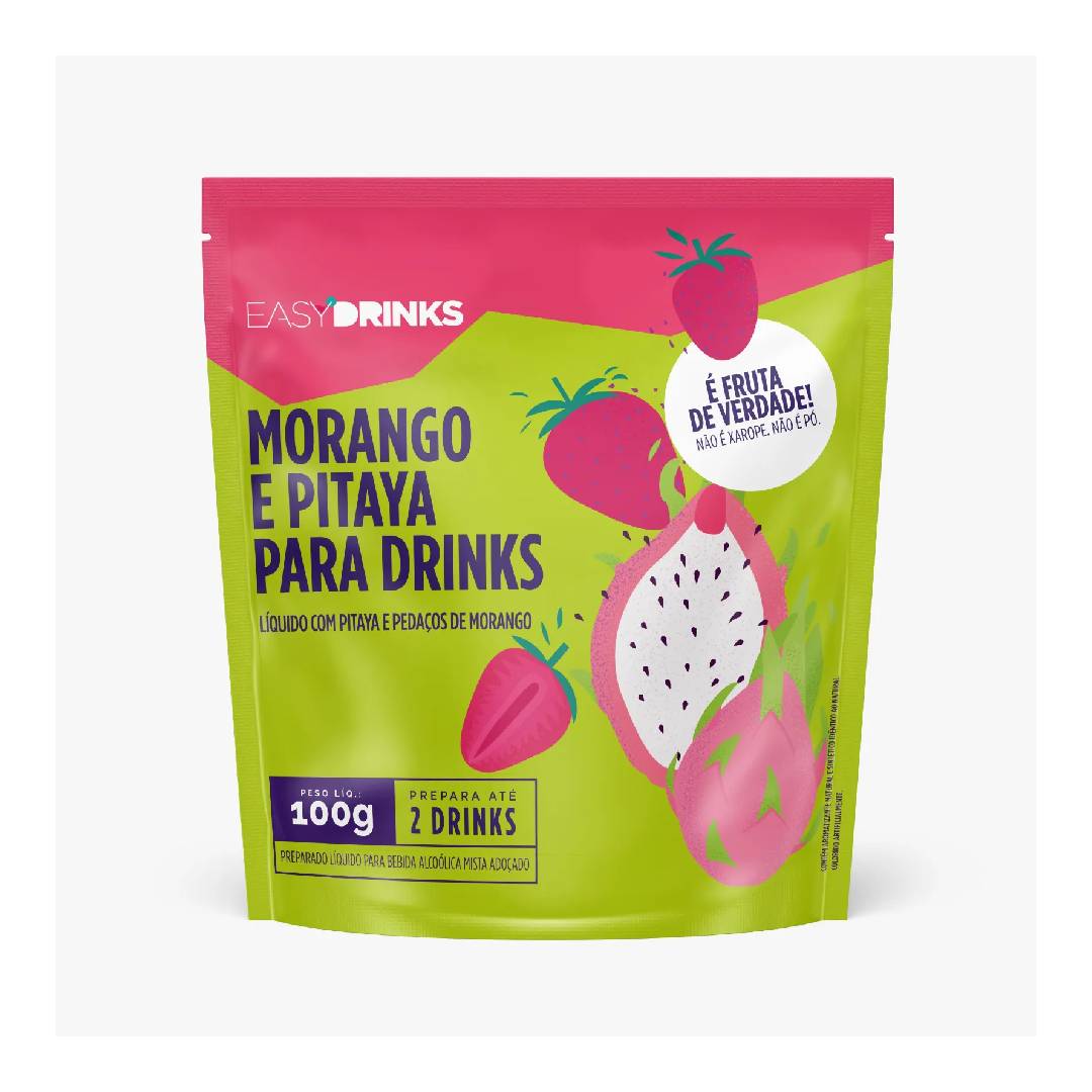 Preparado para Drink Easy Drinks Morango e Pitaya 100g