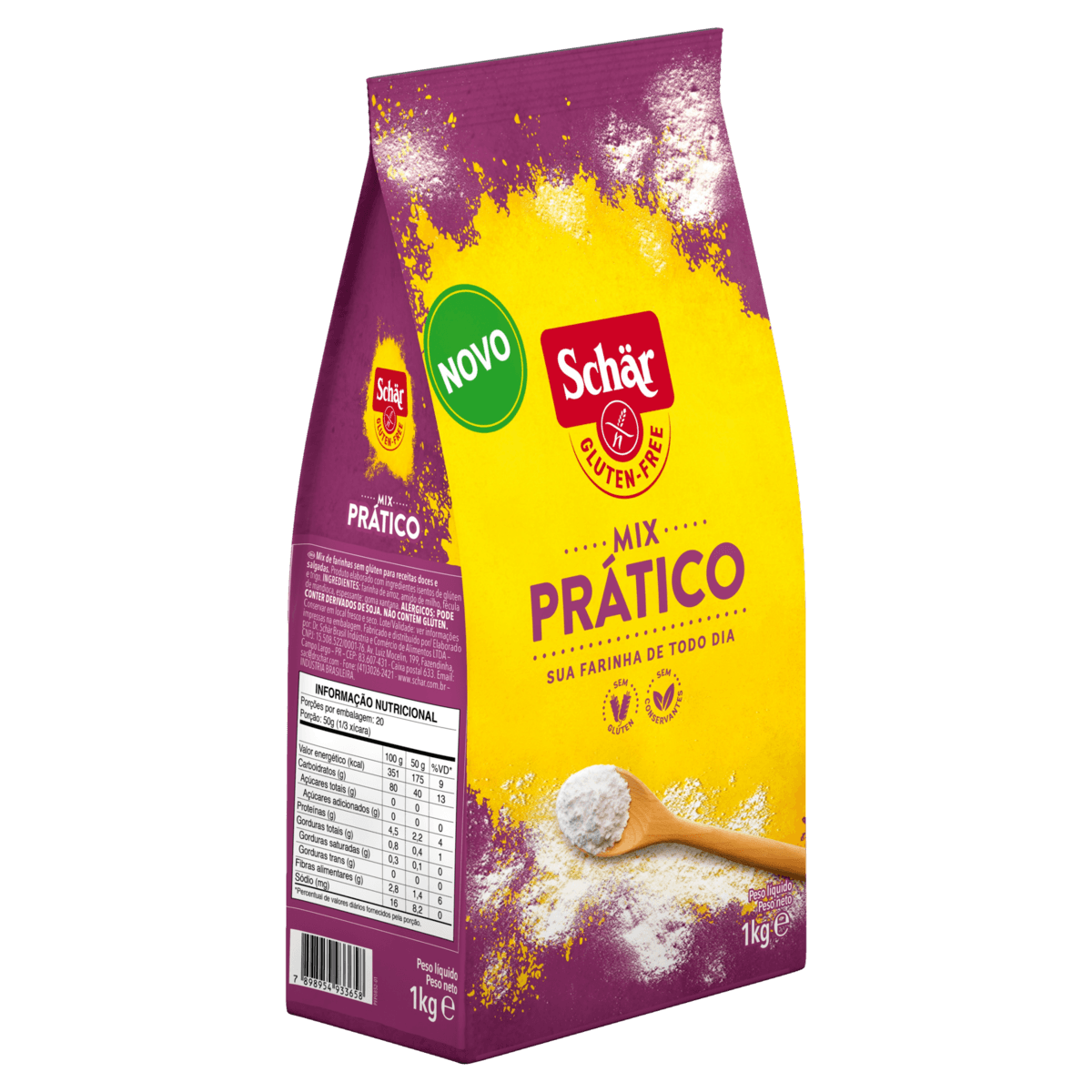 Farinha Schar Mix Prático sem Glúten sem Conservantes 1kg
