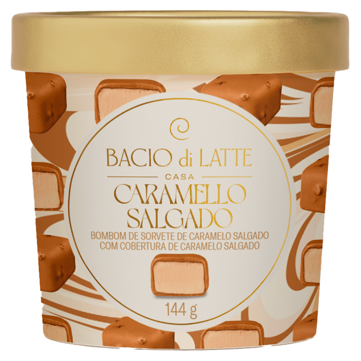 Sorvete Bombom Baccio Di Latte Caramelo Salgado 144g