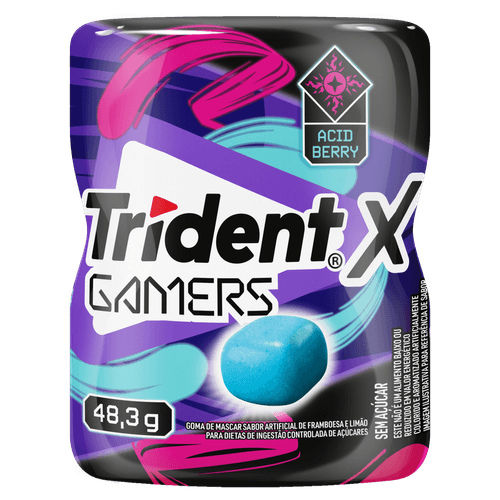 Chiclete Trident Acid Berry Zeo Açucar 48,3g - comper