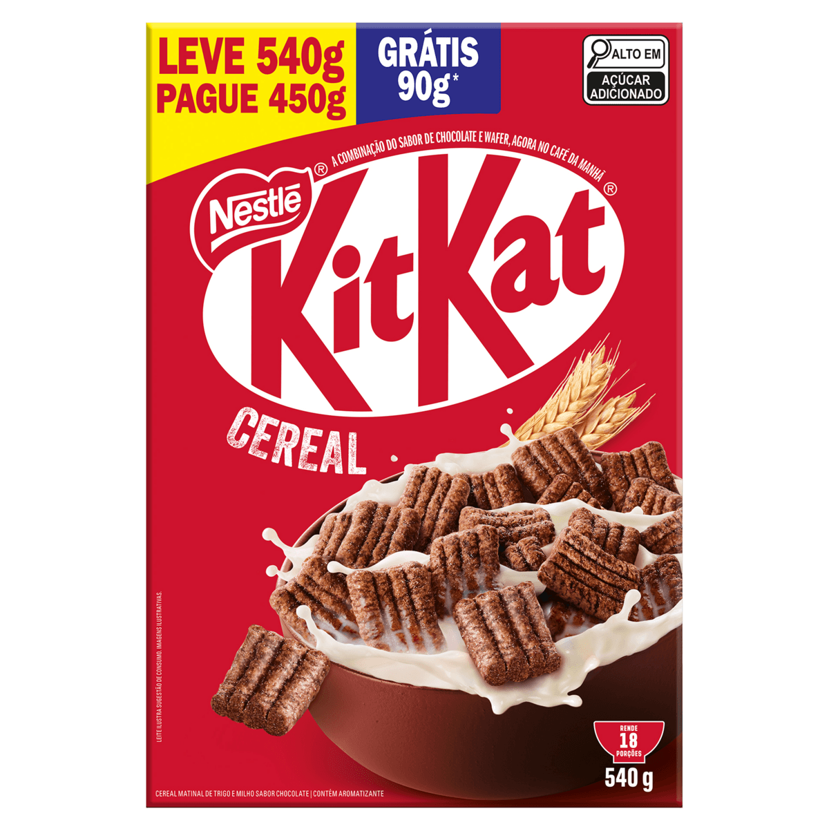 Cereal Matinal Chocolate Kitkat Leve 540g Pague 450g