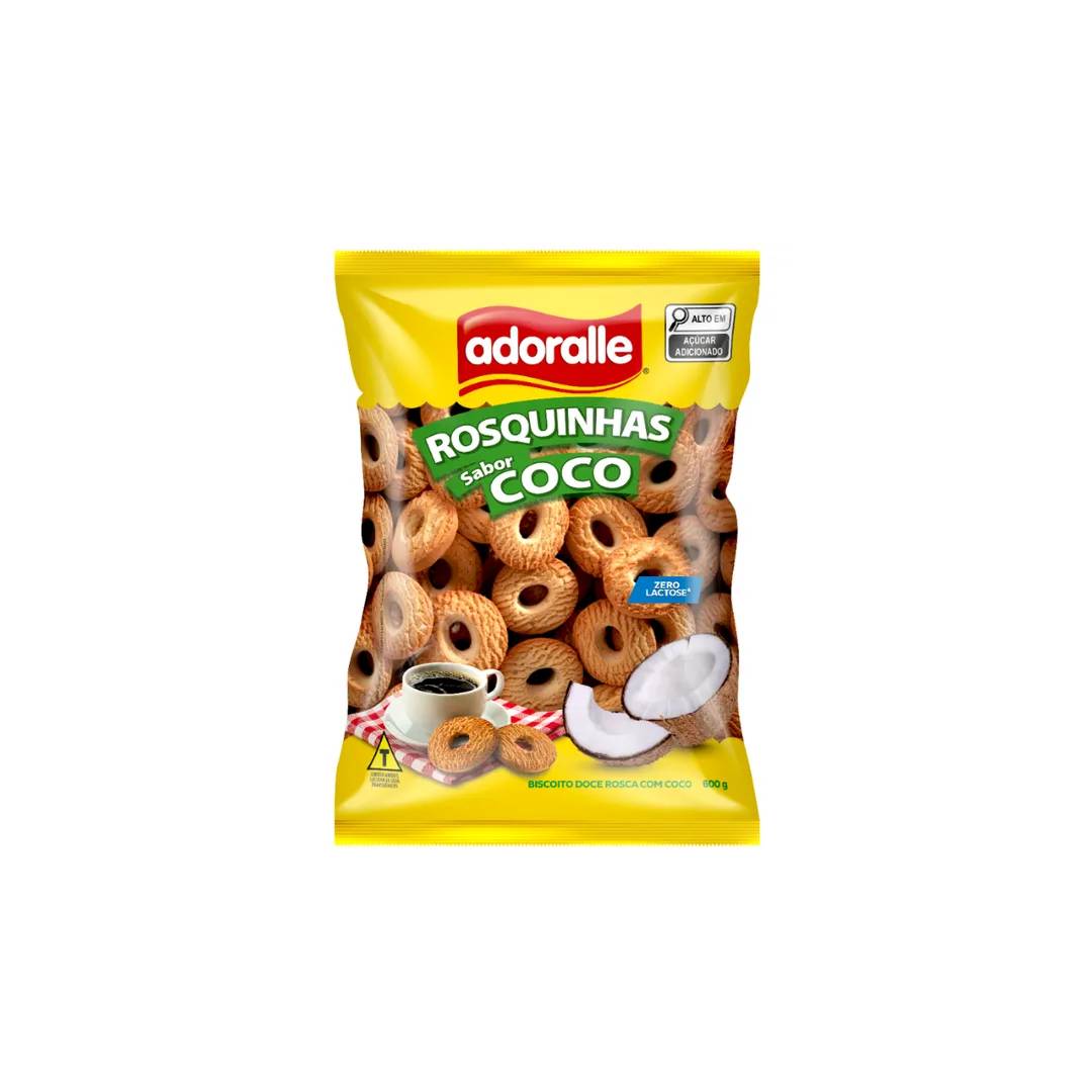 Biscoito Rosquinha Adoralle Zero Lactose Coco 500g