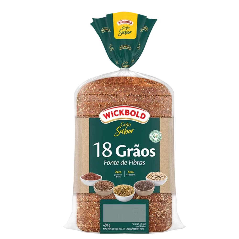 Pão de Forma Wickbold 18 Grãos Integral 450g