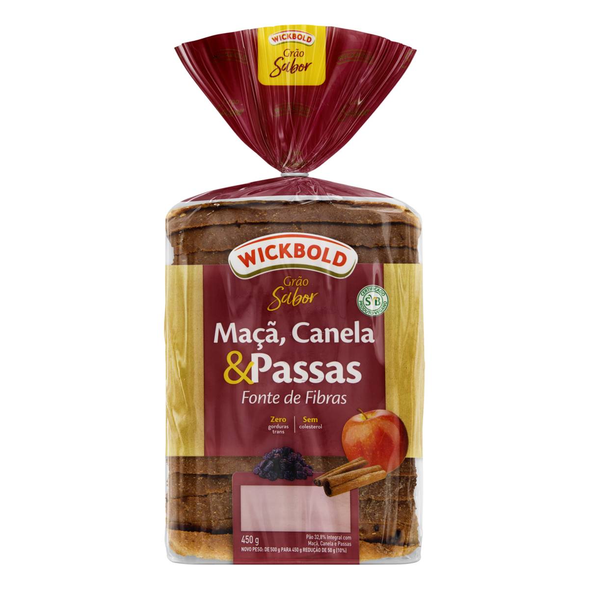 Pão de Forma Wickbold Grão Sabor Frutas 450g