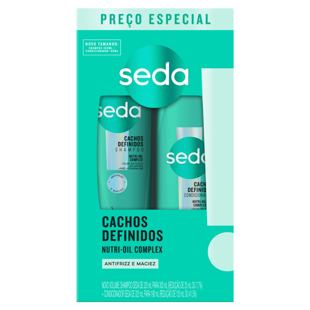 Kit Seda Shampoo 300ml + Condicionador 190ml Cachos Definidos