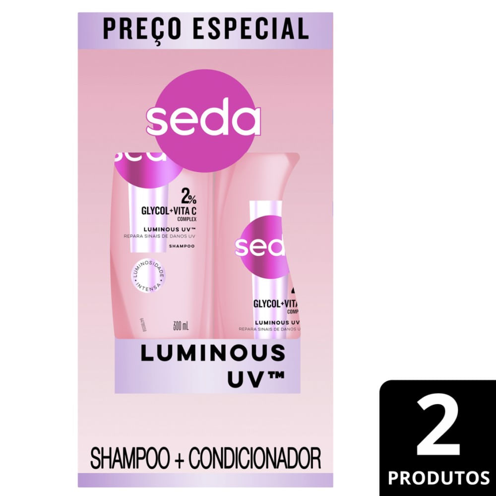 Kit Seda Shampoo 300ml + Condicionador 190ml Luminous Glycol
