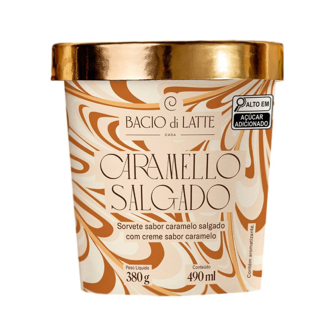 Sorvete Bacio di Latte Caramelo Salgado 490ml Pote
