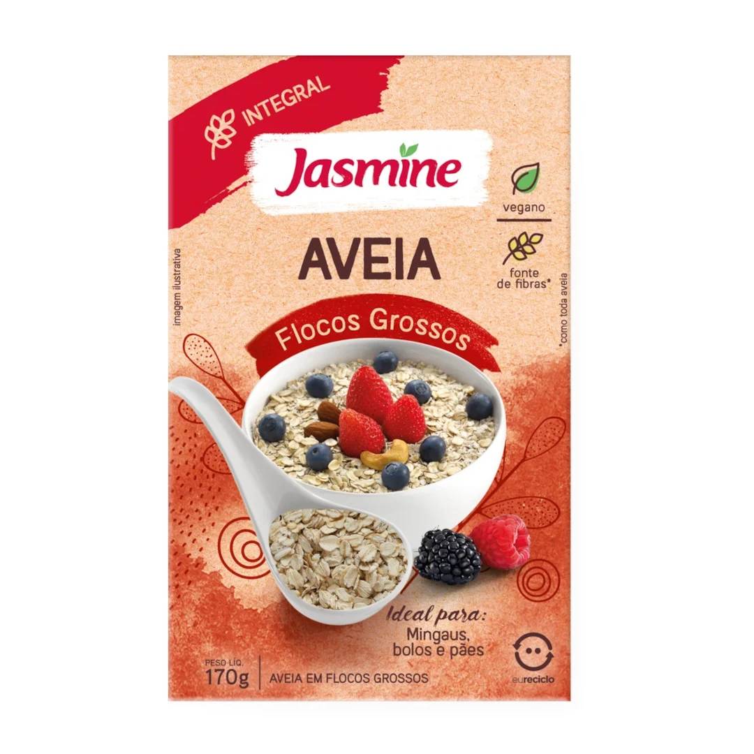 Aveia Jasmine Integral Flocos Grossos 170g Caixa