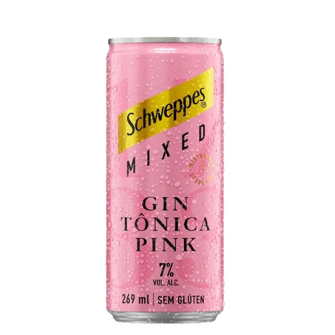 Bebida Mista Schweppes Mixed Gin Tônica Pink 269ml Lata